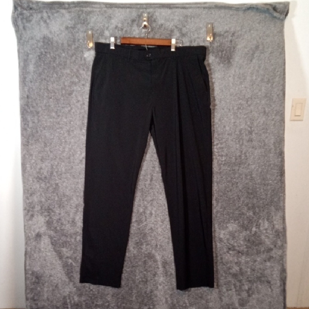 Greyson Black Dress Pants Straight-Leg Sleek Performance Office Business 40